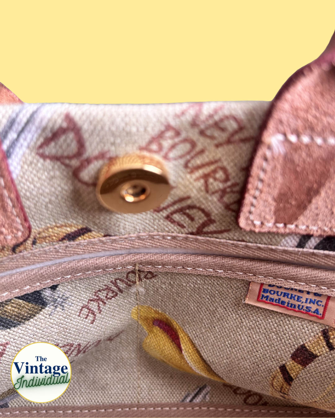 Vintage Dooney & Bourke Cowboy Boot Print Convertible Top Handle Bag