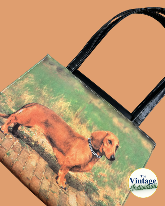 Vintage Dachshund Portrait Shoulder Bag