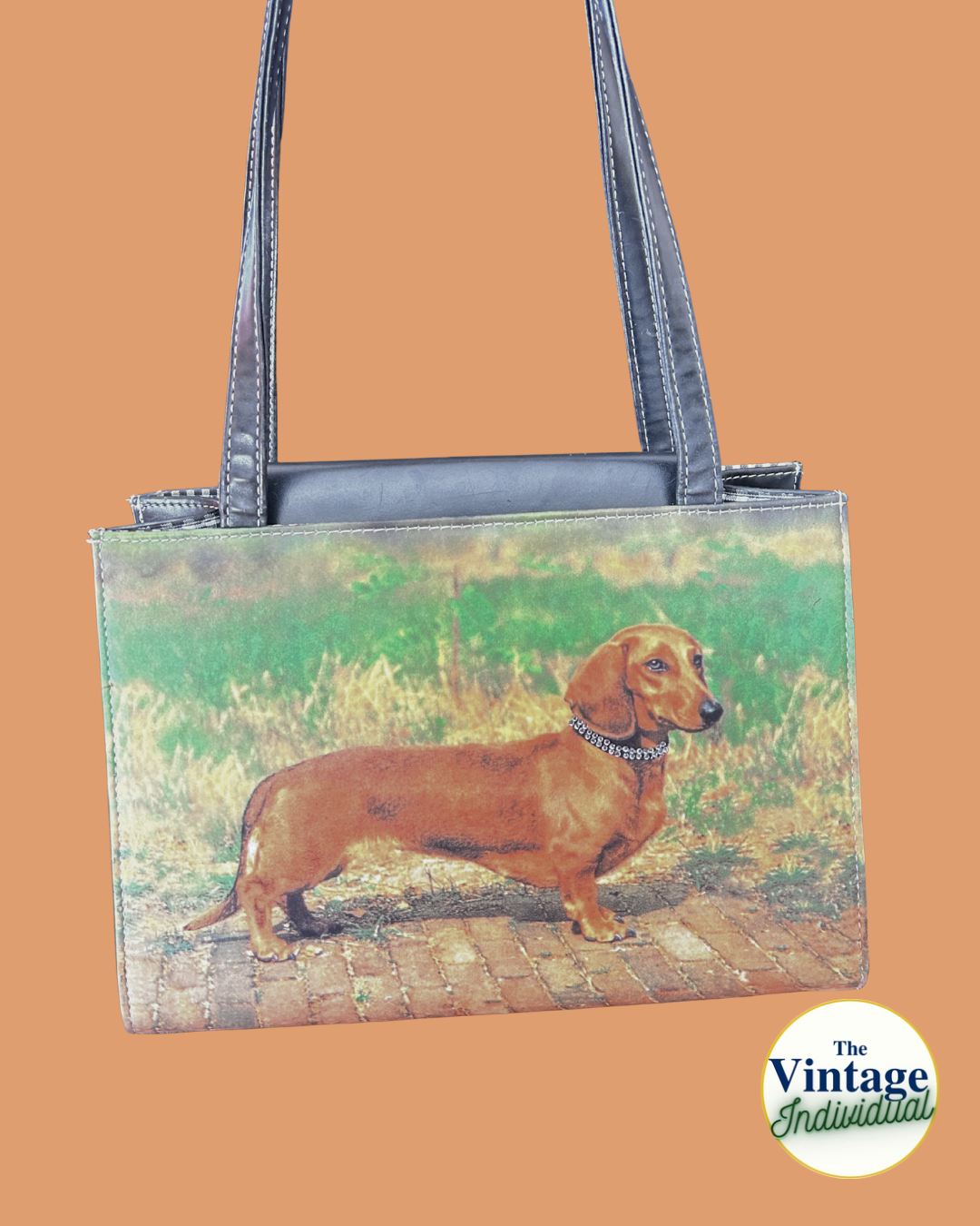Vintage Dachshund Portrait Shoulder Bag