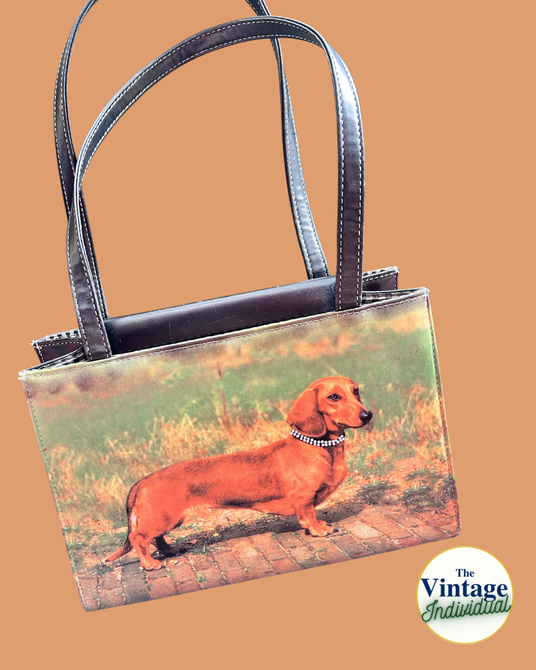 Vintage Dachshund Portrait Shoulder Bag