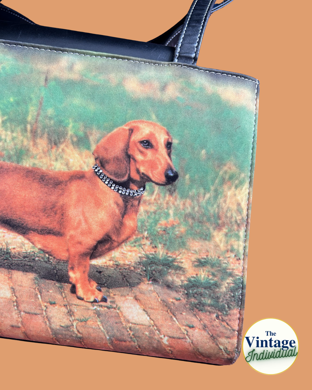 Vintage Dachshund Portrait Shoulder Bag