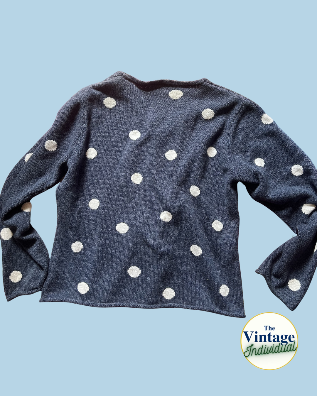 Vintage Polka Dot Knit Zip Cardigan